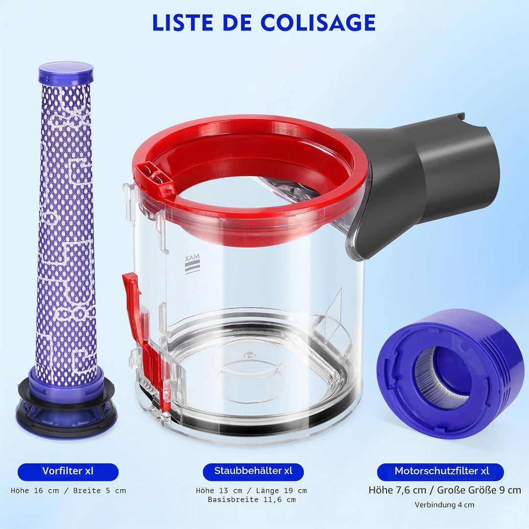 Staubbehälter für Dyson V7 V8 SV10 SV11 Staubsauger, mit Schnittstelle, Abfalleimer, Ersatzteil, Auf
