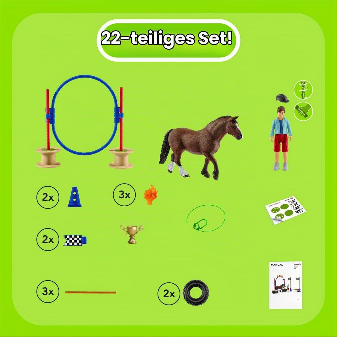 Schleich Farm World | Pony Agility Rennen 42482 | 26 Teile neue Verpackung, neue Verpackung