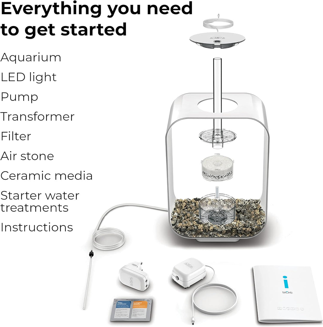biOrb 72047 LIFE 15 LED transparent - dekoratives 15 Liter Aquarium Komplett-Set mit Filtersystem, L