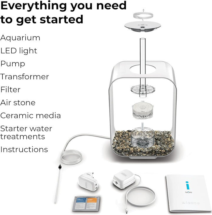 biOrb 72047 LIFE 15 LED transparent - dekoratives 15 Liter Aquarium Komplett-Set mit Filtersystem, L