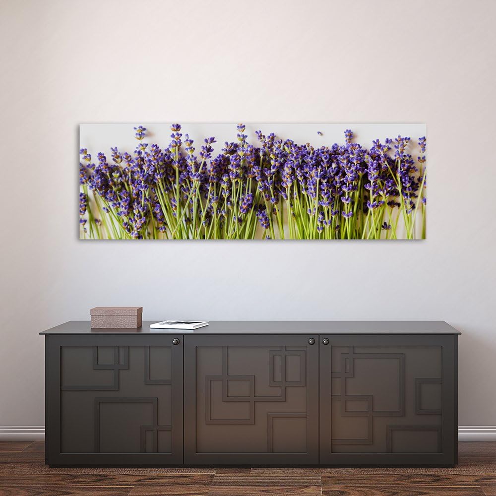 Feeby. Leinwandbild, Bilder, Wand Bild, Wandbilder, Kunstdruck 150x50 cm, LAVENDEL, NATUR, VIOLETT,