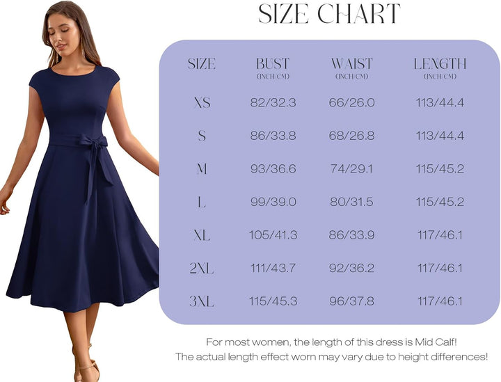 DRESSTELLS Cocktailkleid Damen Festliche Kleider 1950er Knielang Rockabilly Hochzeitkleid Swing Part