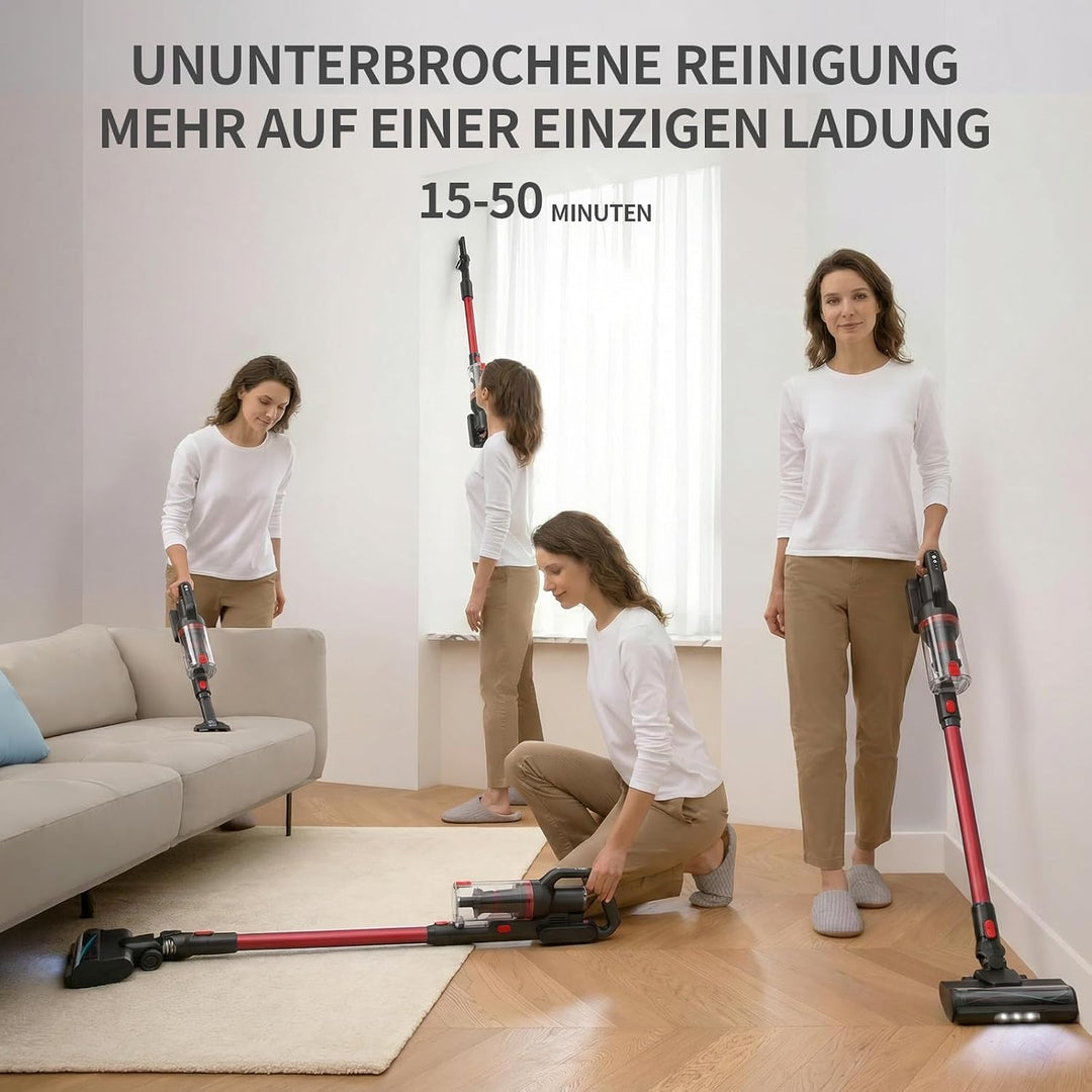 Akku-Staubsauger, Handstaubsauger mit verwicklungsfreiem Design, bis zu 45 Minuten Laufzeit, Starke