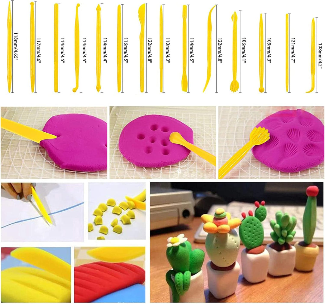 Allazone 25 Stück Polymer Clay Tools Set Modellierwerkzeug Set, Acryl Ton Roller mit Acrylplatten Tr