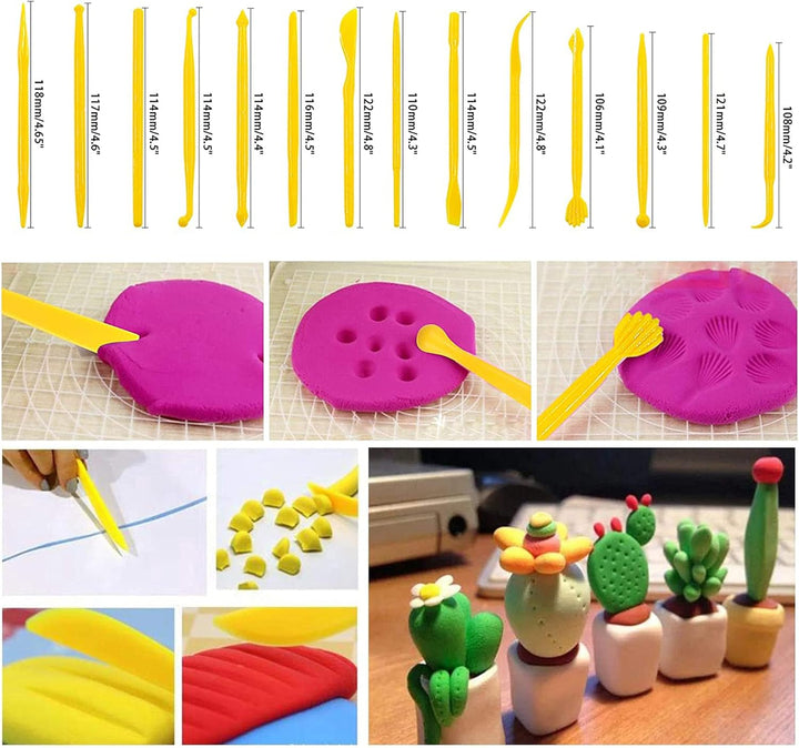 Allazone 25 Stück Polymer Clay Tools Set Modellierwerkzeug Set, Acryl Ton Roller mit Acrylplatten Tr