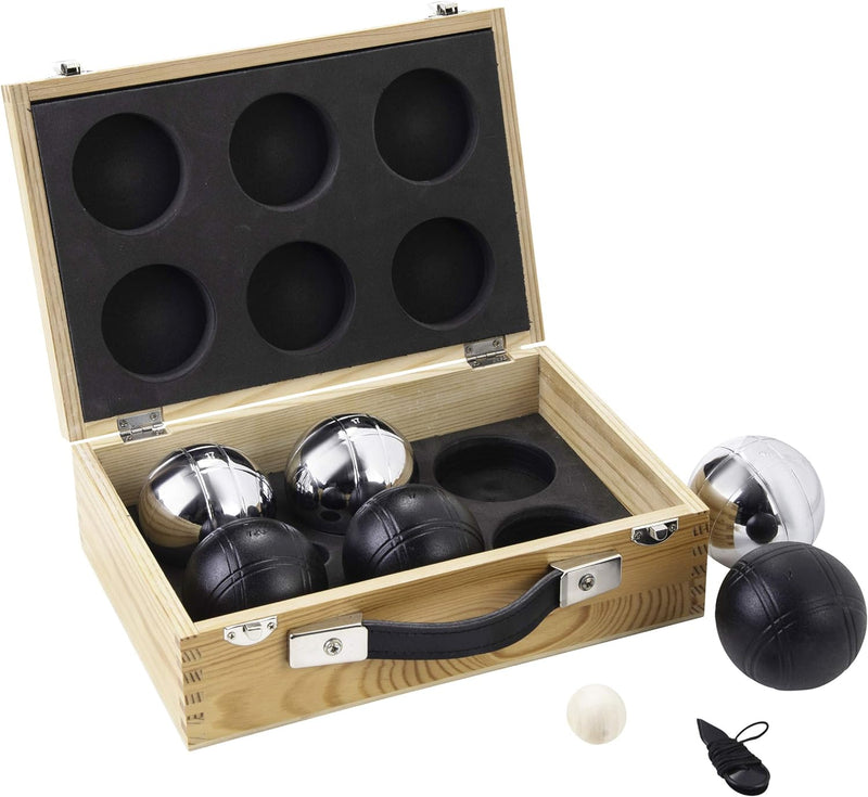 Weible Spiele 010208 - Boules-Set in Holzkiste, 6-teilig,