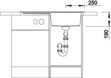 BLANCO ZENAR 45 S | SILGRANIT anthrazit | Einbauart: Einbau von Oben | Hauptbecken rechts | mit Abla