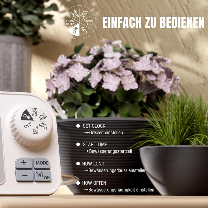 Raddy WS-7 Solar-Automatische Bewässerungssystem, IPX7-Wasserdichtigkeit, Bewässerung für 15 Topfpfl