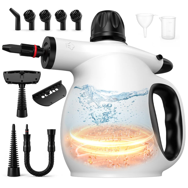 Dampfreiniger Handgerät 450ML Tank mit 12 Zubehöre leistungsstarker Dampfreiniger mit Sicherheitsspe