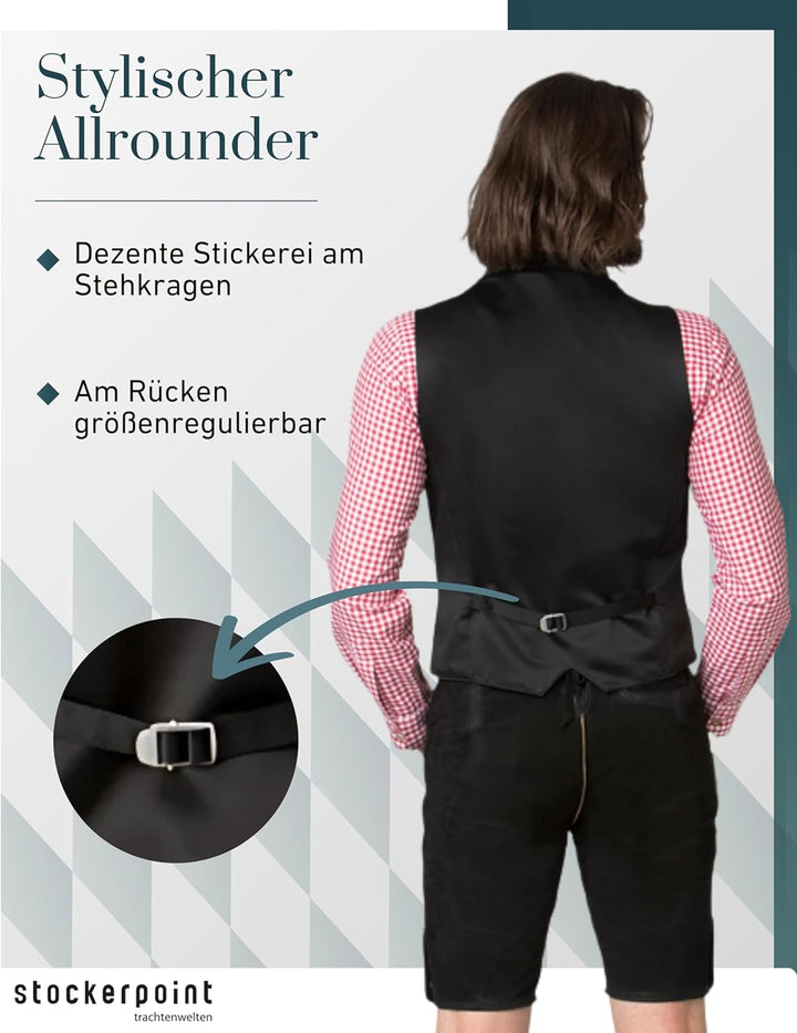 Stockerpoint Herren Trachtenweste Calzado 46 Schwarz, 46 Schwarz