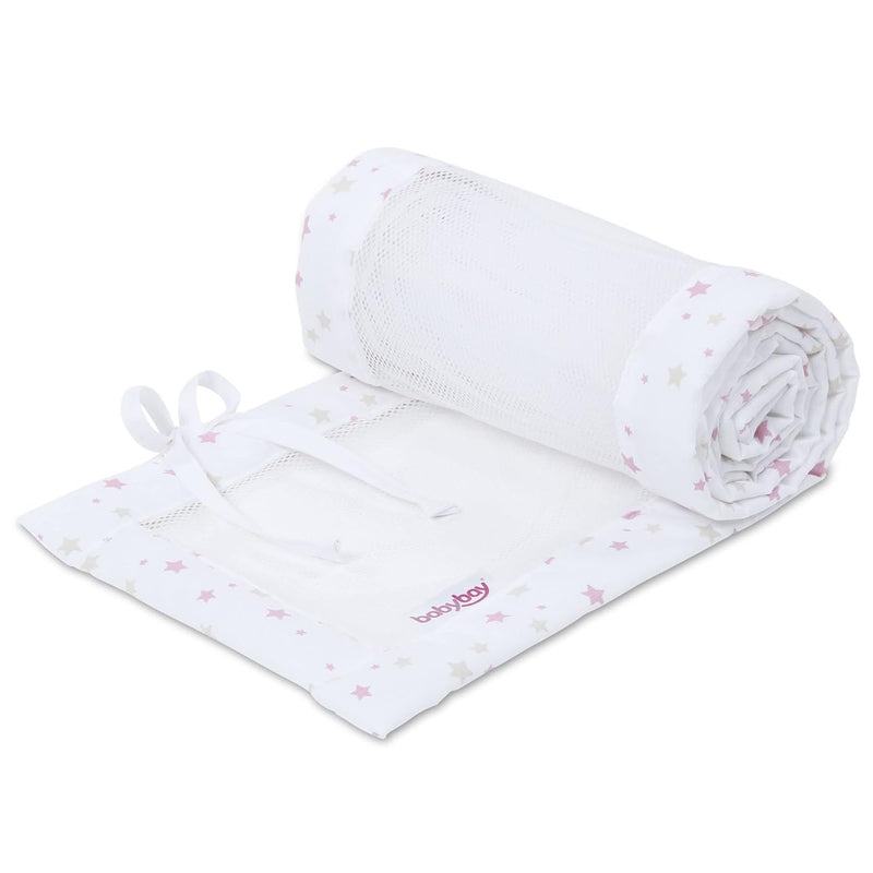 babybay Nestchen Mesh-Piqué passend für Modell Maxi, Boxspring und Comfort, weiss Sternemix sand/bee