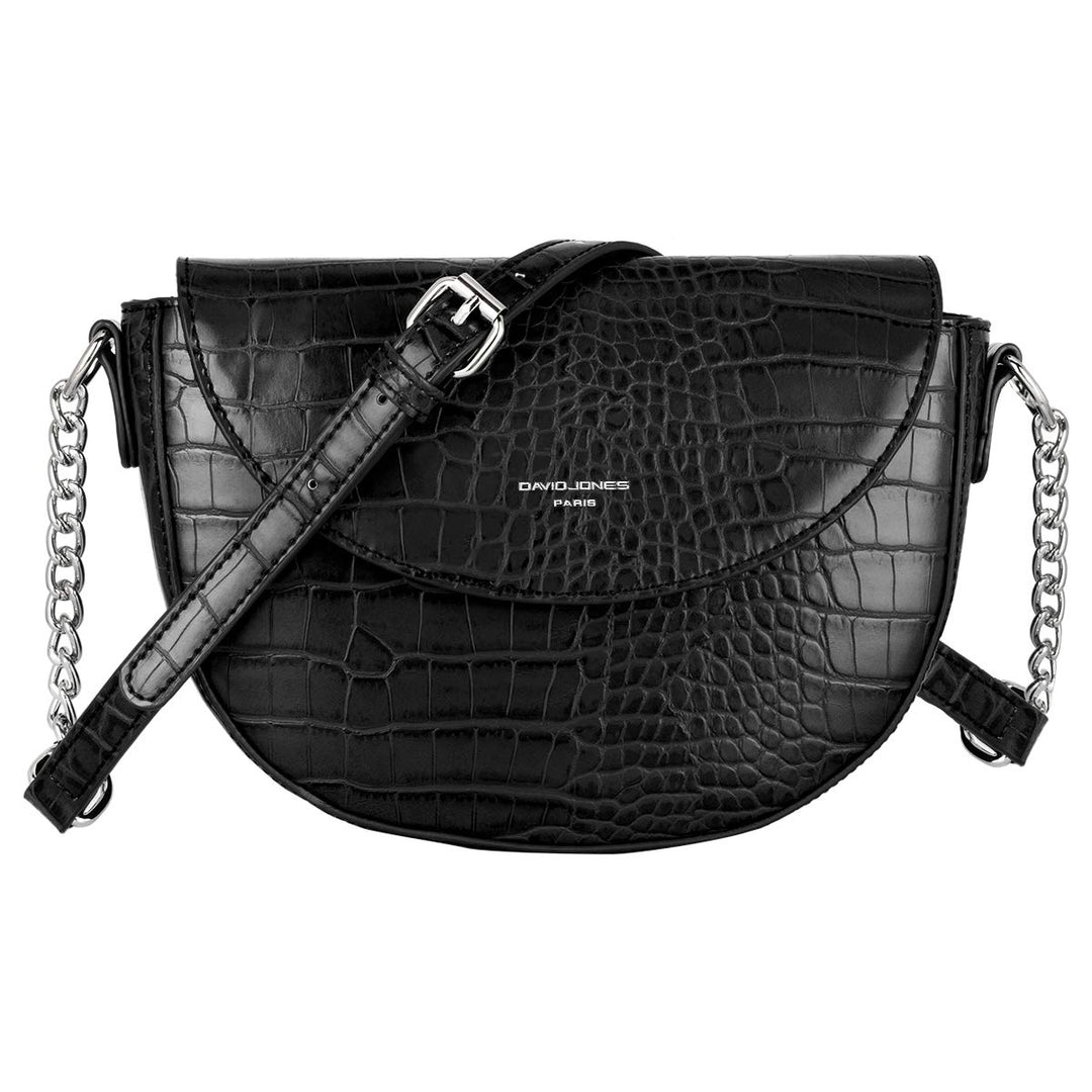 David Jones - Damen Kleine Krokodil Umhängetasche - Frauen Schultertasche PU Leder Halbe Runde Halbm