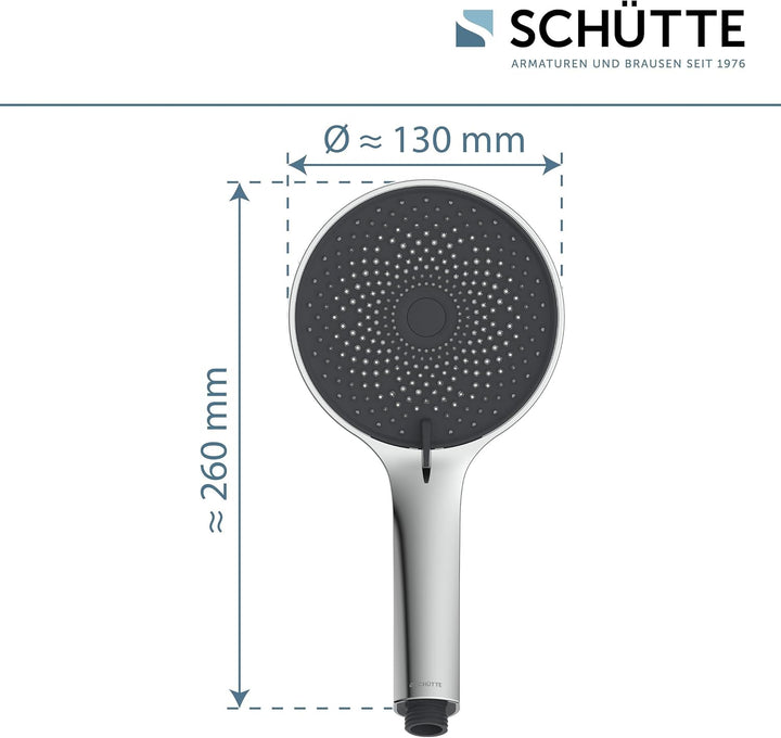 SCHÜTTE Handbrause SAMOA RAIN | Samtstrahl-Technologie | Duschkopf mit über 300 Düsen | 3 einstellba