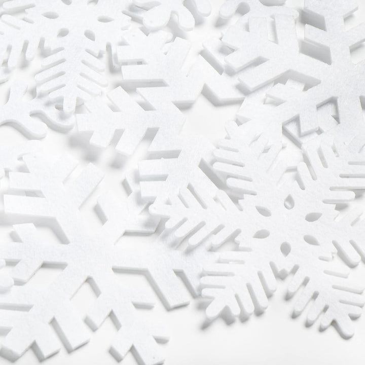 com-four® 16x Tannenbaumschmuck Set - Schneestern-Anhänger - Weihnachtsbaum-Hängedeko zum Dekorieren
