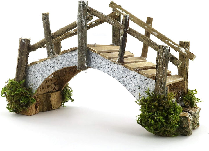 Bertoni Brücke aus Kork und Holzplanken für Krippe | Italienisches Produkt | 23x12x7 cm