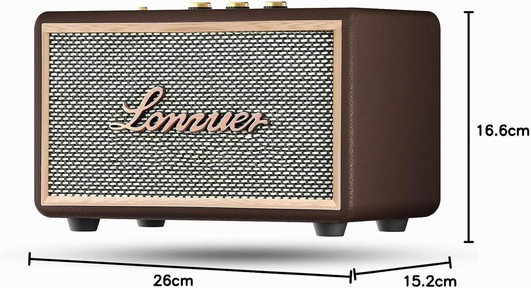 Retro-Bluetooth-Lautsprecher aus Holz, tragbar, kabellos, 10000 mAh, mit TWS-Stereo, AUX/SD-Eingang,