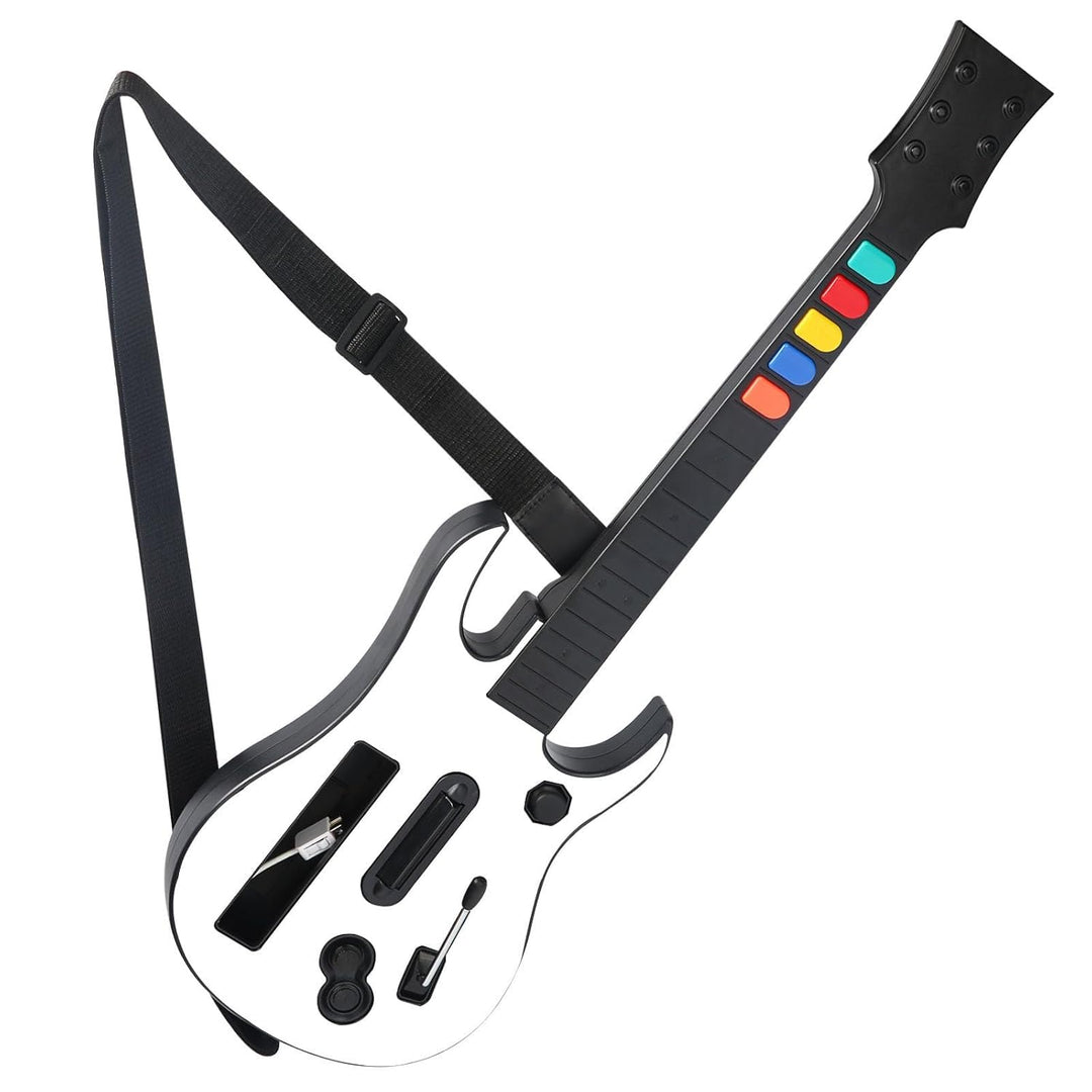 DOYO Guitar Hero Wii Gitarre Abnehmbare kabellose Gitarren Controller (M-Weiss), M-Weiss
