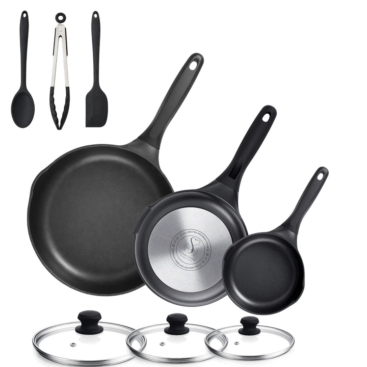 Stone&Stone Pfannenset 3-teilig 20 cm 24 cm 28 cm | Bratpfannen Induktionspfannen | Deutsche GREBLON