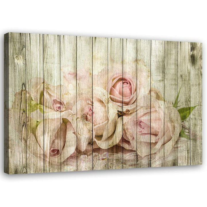 Feeby Vlies Leinwandbild Shabby Chic Rustikal Vintage 100x70 cm Wanddeko Design Kunstdruck Zimmerdek