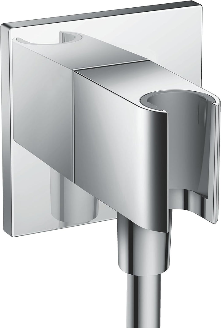 hansgrohe Wandanschluss mit Duschkopfhalterung FixFit E, Chrom, Chrom