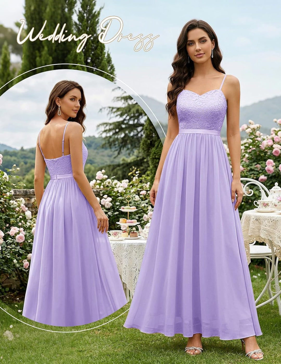 DRESSTELLS Abendkleider Elegant für Hochzeit Festlich Ballkleid Damen Lang Brautkleid Standesamt Bra