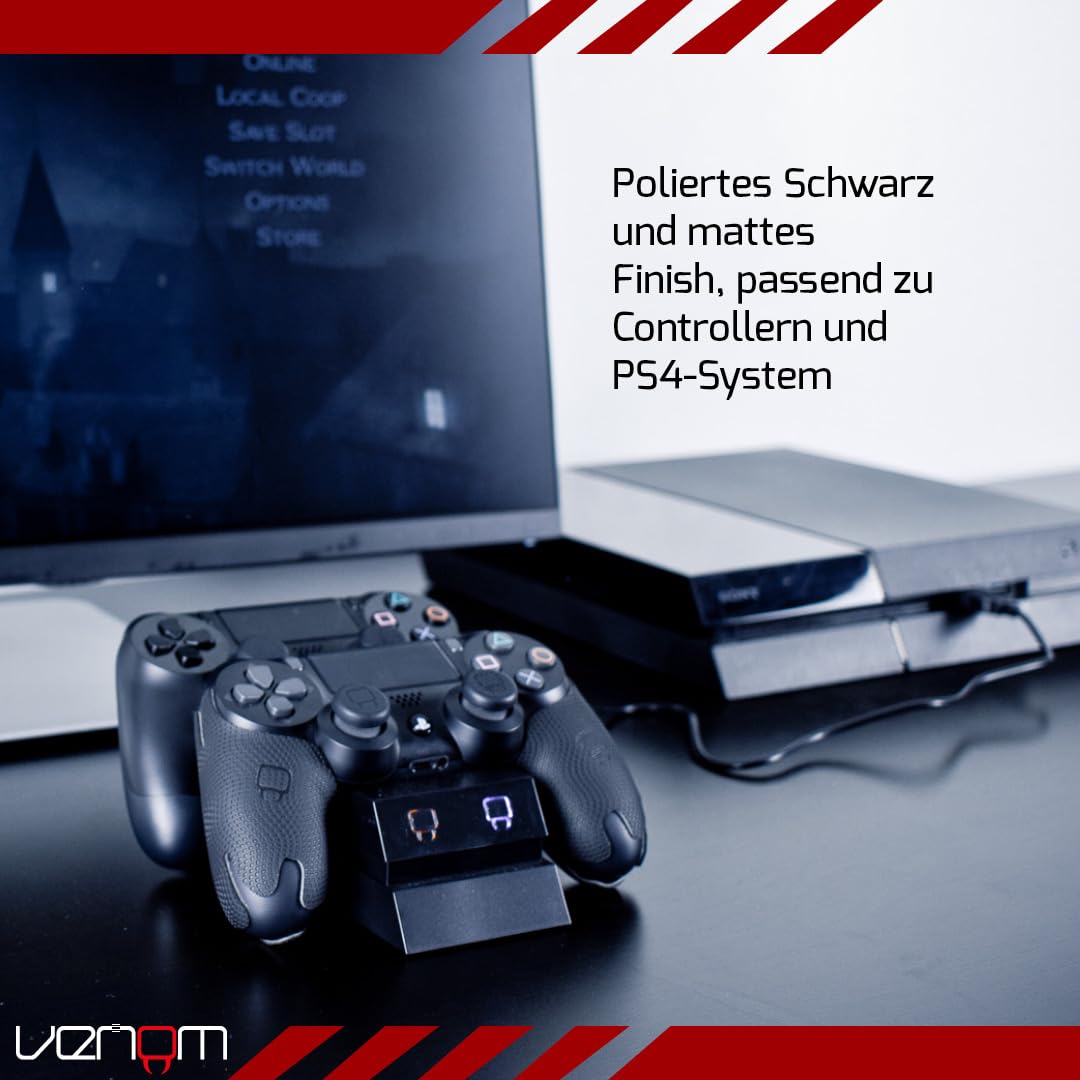 Venom Twin Docking Station, lädt zwei Dualshock 4 Controller gleichzeitig ohne Kabel, mit LED Anzeig