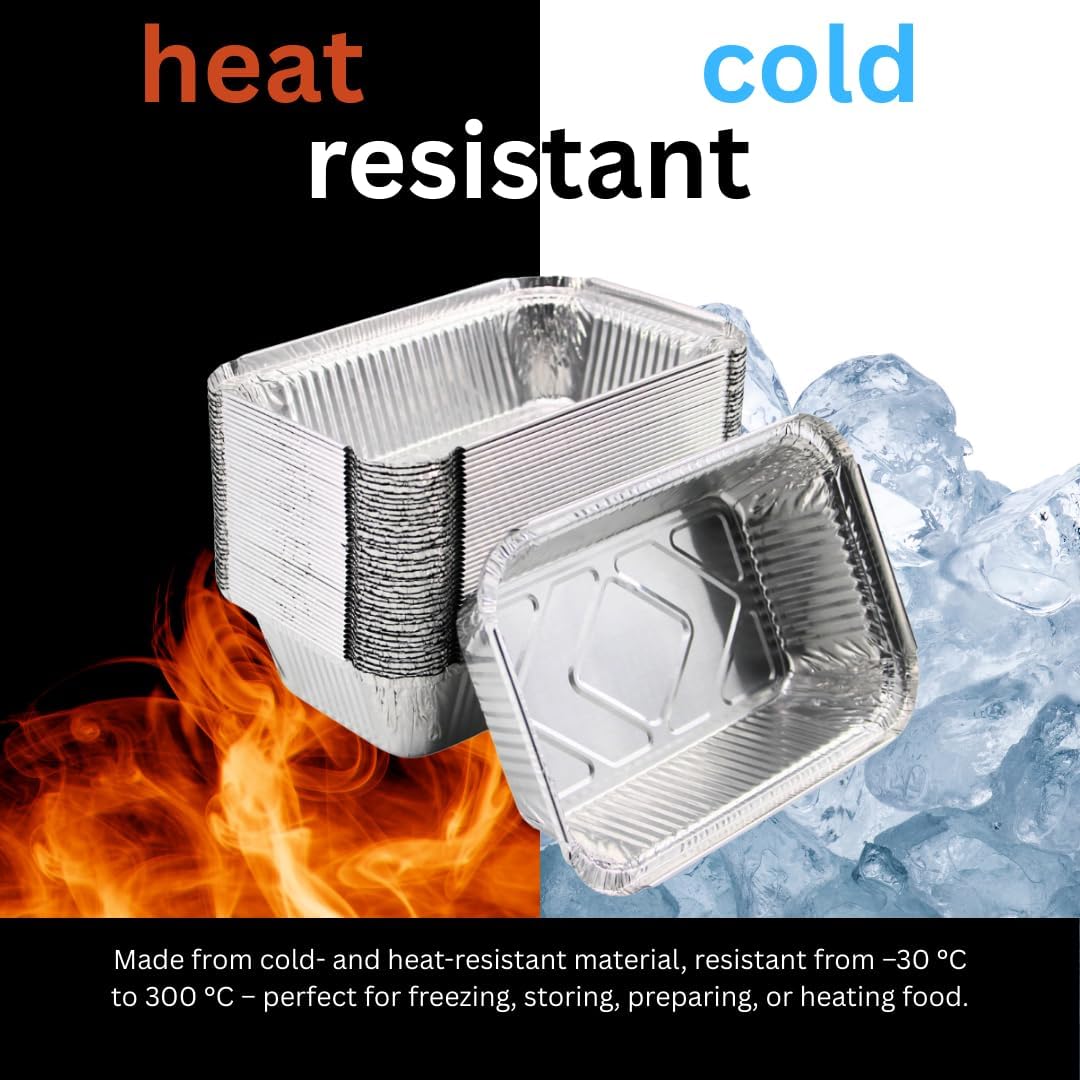 Enpack Aluschale R1-845L - 100 Stück Aluminiumschale mit Deckel - Menüschale - eckige Alu Form mit 8