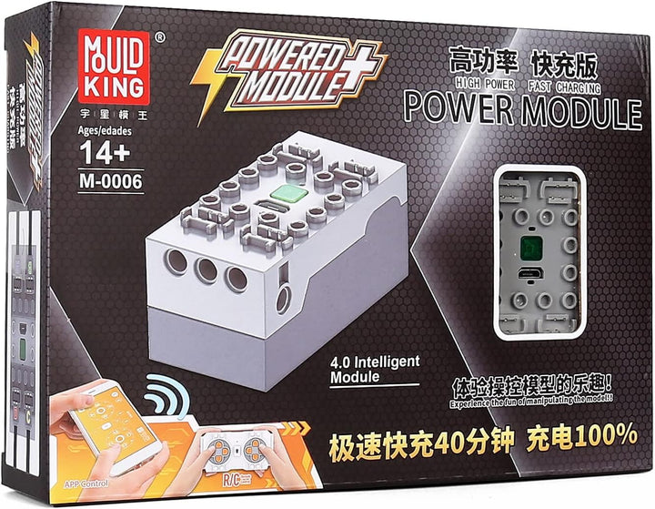 Mould King M006 4.0 Powered Module, inklusive wiederaufladbarer Fernbedienung und Batteriebox, 4 Pow