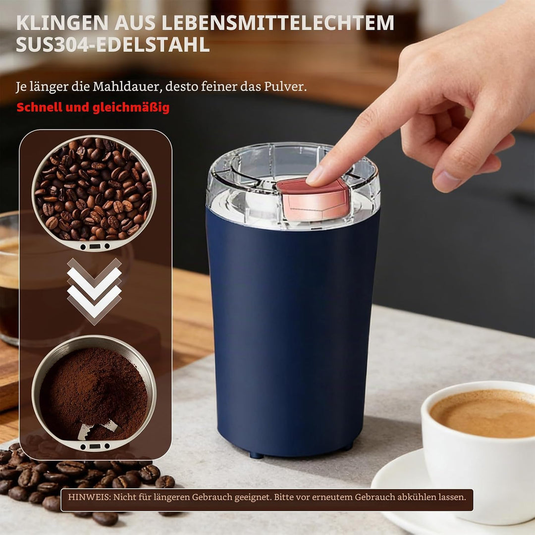 Kaffeemühle Elektrisch, Elektrisch Gewürzmühle und Kaffee Mühle mit Edelstahl Klinge und Sicherheits