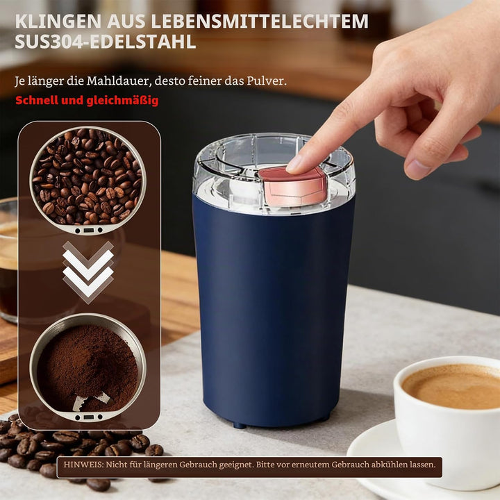 Kaffeemühle Elektrisch, Elektrisch Gewürzmühle und Kaffee Mühle mit Edelstahl Klinge und Sicherheits