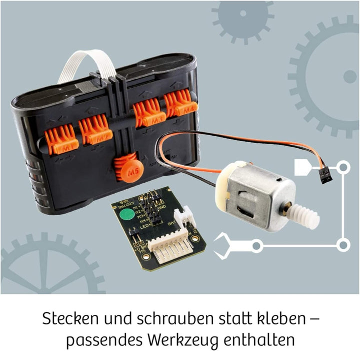 KOSMOS Roboter-Arm, Modellbausatz für deinen elektrischen Roboterarm, mit 5 Motoren und Steuereinhei