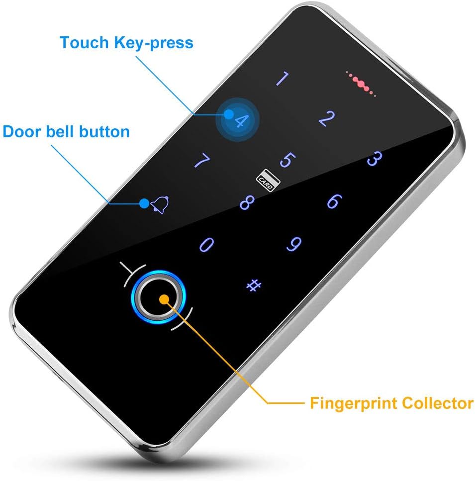 FST Kit Türzugangskontrollsystem Set Biometrie Fingerabdruck IP68 wasserdichte RFID-Tastatur + Netzt