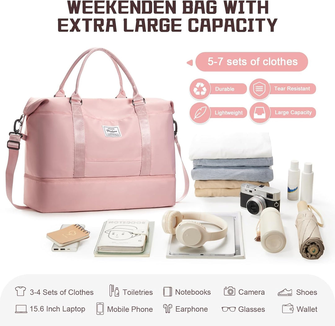 Gross Reisetasche Damen Handgepäck Tasche Sporttasche Weekender Bag Schwimmtasche Wasserdicht Travel