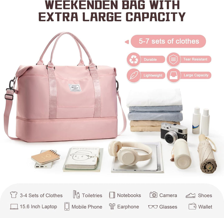 Gross Reisetasche Damen Handgepäck Tasche Sporttasche Weekender Bag Schwimmtasche Wasserdicht Travel