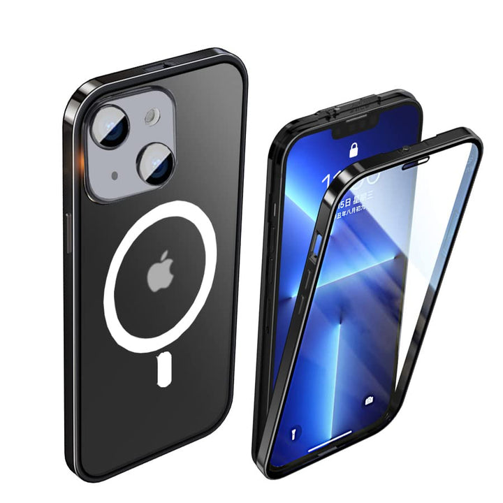 CeeEee iPhone 14 Plus Hülle Original Case Stossfänger Metall Schutzhülle mit Sperren Schnalle 360 Gr