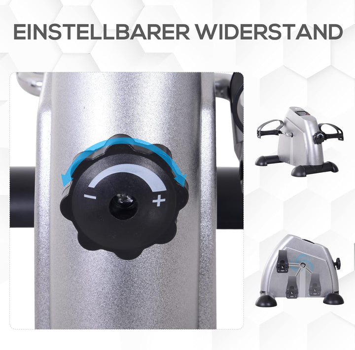 HOMCOM Mini Heimtrainer Arm-und Beintrainer Pedaltrainer für Senioren mit LCD-Display verstellbarer
