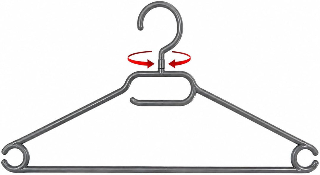 Kleiderbügel für Blusen &amp; T-Shirts, platzsparend, 41 cm, grau, NEU, 20 Stück, mit drehbarem Haken, A