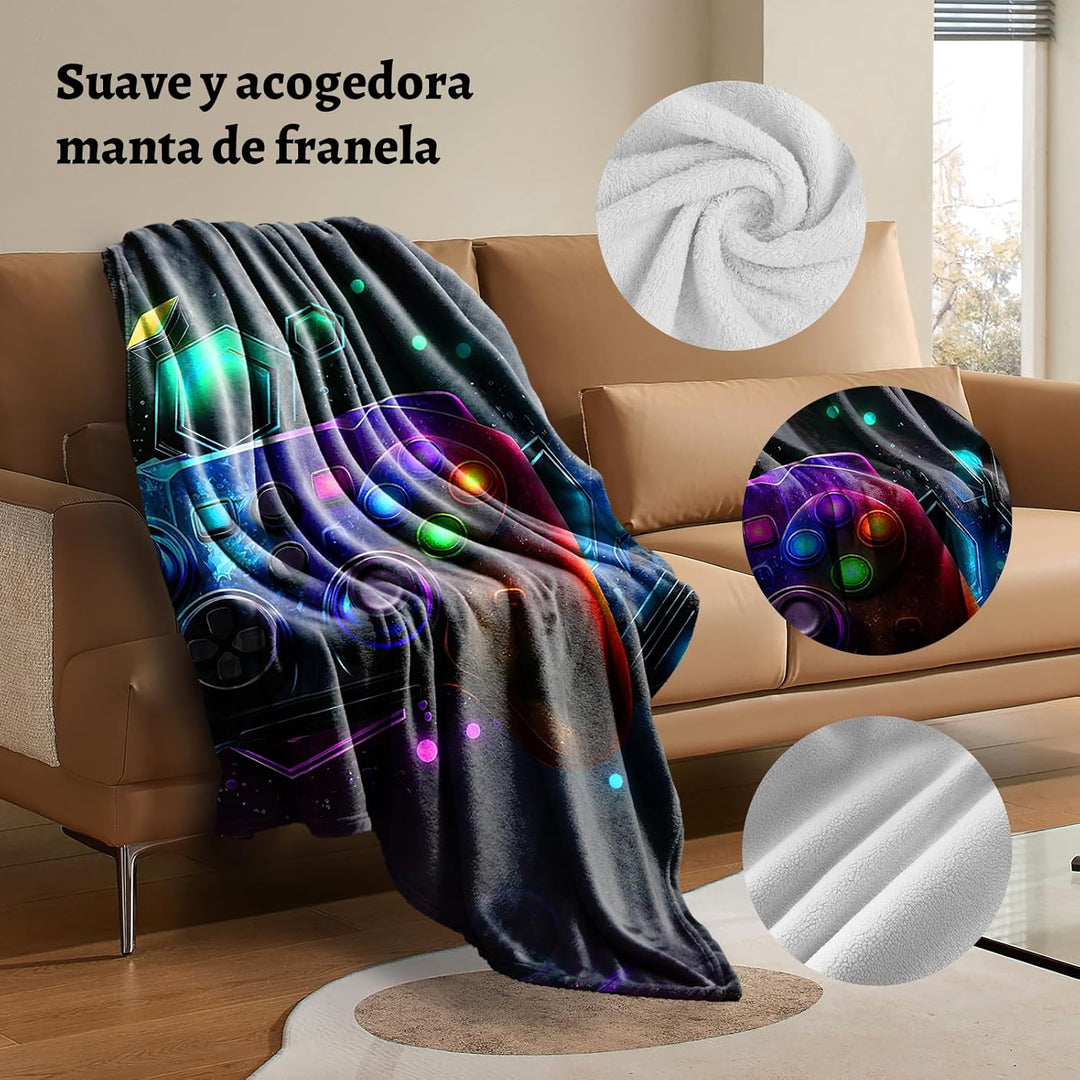 Gamepad Decke,3D Gamepad Muster Flanelldecke,Flauschig Weich Und Warme Zimmer Decor Decken,Für Teens