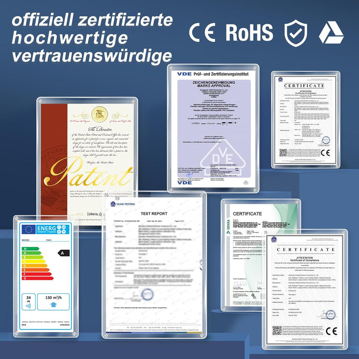 SBONNI Badlüfter 100mm mit Schalter - Leiser Abluftventilator 12W, 130m³/h Starker Lüftung Wandventi