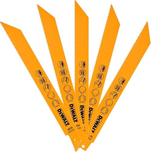 DeWalt BI-Metall Metallsäbelsägeblätter (Gesamtlänge: 203 mm, Zahnteilung: 1.8 mm, für schnelle Schn