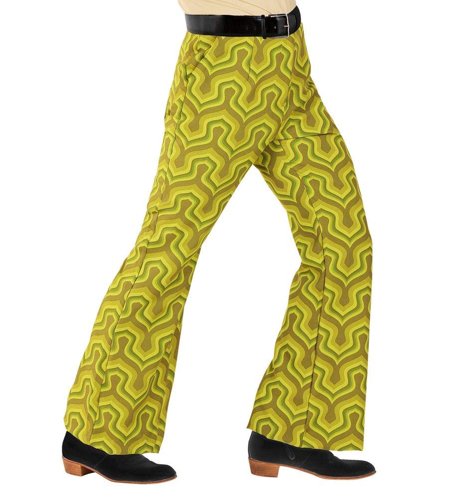 shoperama 70er Jahre Retro Herren Hose mit und ohne Muster Disco Kostüm Siebziger Schlager, Farbe:Gr