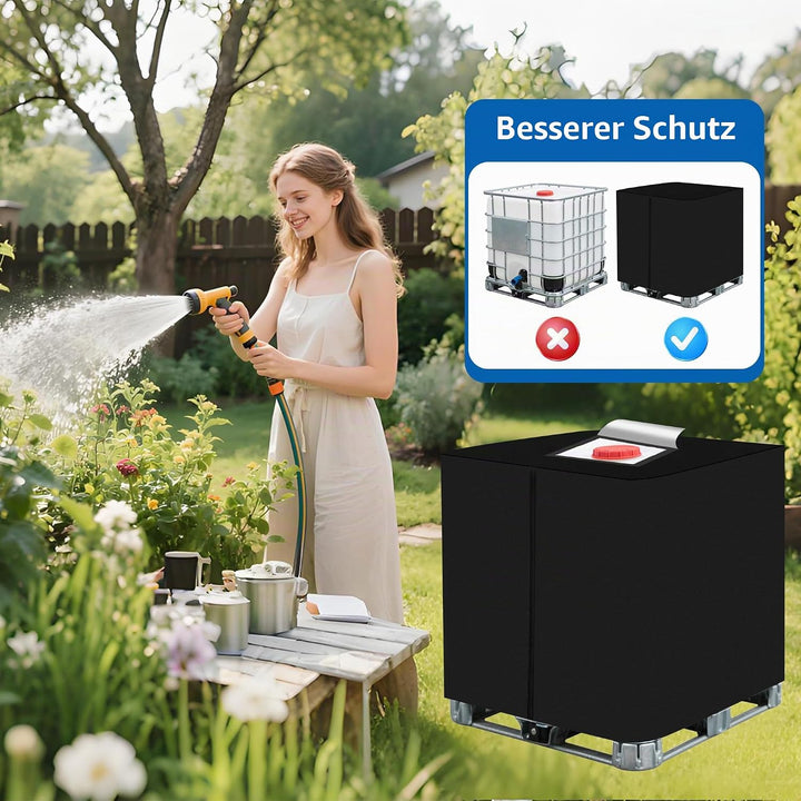 IBC Tank Abdeckung1000L,420D IBC Container Abdeckung,IBC Wassertank Abdeckung 1000L – UV-Schutzplane