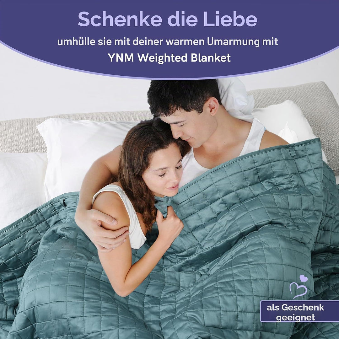 YnM Kühlende gewichtete Decke, Viskose aus Bambus mit hochwertigen Glasperlen (Blaugrau, 152 cm x 20