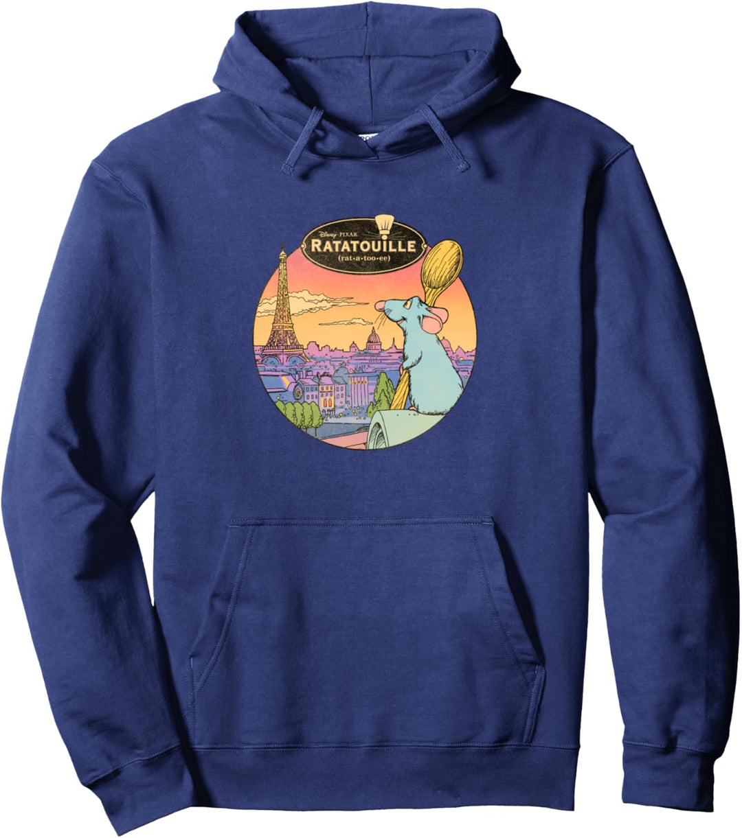 Disney Pixar Ratatouille Over Look Paris Pullover Hoodie