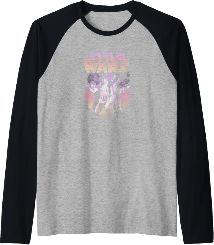 Star Wars Retro Gradient Group Poster Raglan