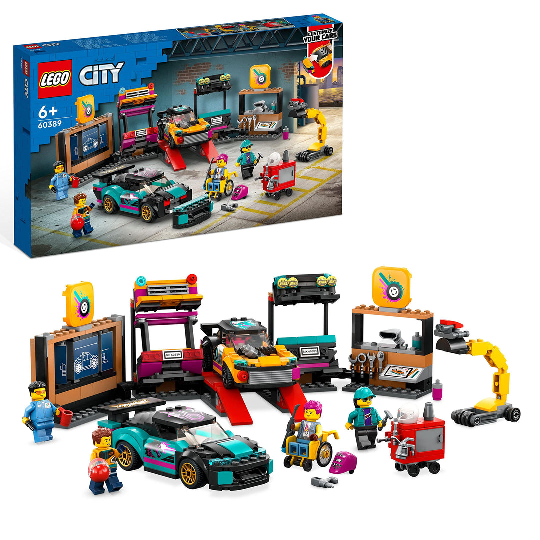 LEGO 60389 City Autowerkstatt, Mechaniker-Spielzeug-Werkstatt mit individuell gestaltbaren Spielzeug