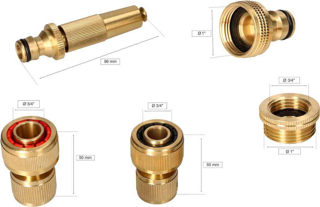 KOTARBAU® Schnellkupplungssatz aus Messing 3/4“ für Gartenschlauch mit Wasserhahnanschluss