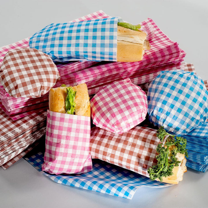 QUARKZMAN 100 Blatt Backpapier 30 x 30cm Karierte Deli Papierblätter Fettdichte Burger Papier Vintag