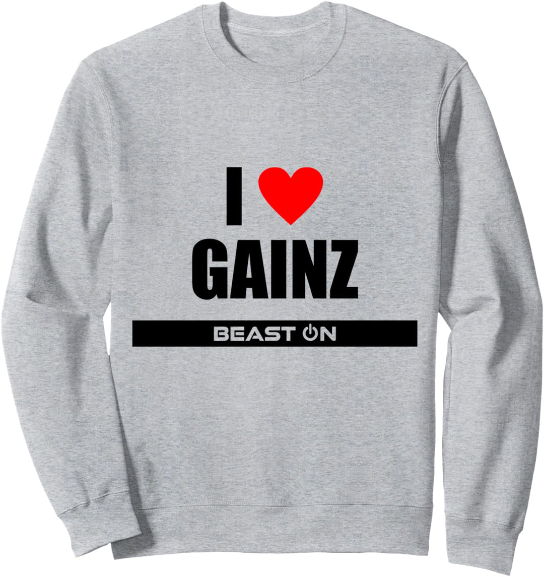 I Love Gainz Gains Training Fitness Gym Motivation Sprüche Sweatshirt