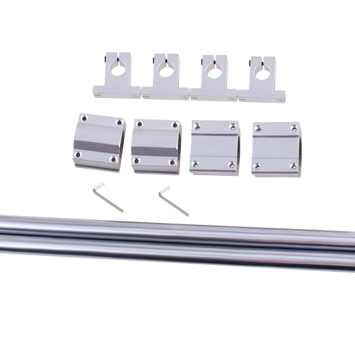 GooEquip 2 Stück Linearwelle Ø20mm 1200mm Linearführung Horizontale Präzisionswelle Linearlager + 4